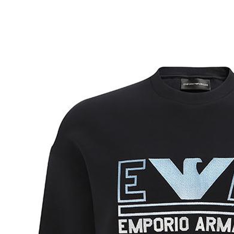 Purchase EMPORIO ARMANI  SS23 Logo Print Pullover Sweatshirt Black 3R1MBT-1JHSZ-09K4