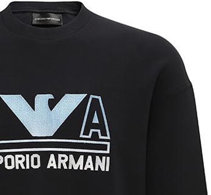 EMPORIO ARMANI SS23 Logo Print Pullover Sweatshirt Black 3R1MBT-1JHSZ-09K4 Details for EMPORIO ARMANI SS23 Logo Print Pullover Sweatshirt Black 3R1MBT-1JHSZ-09K4