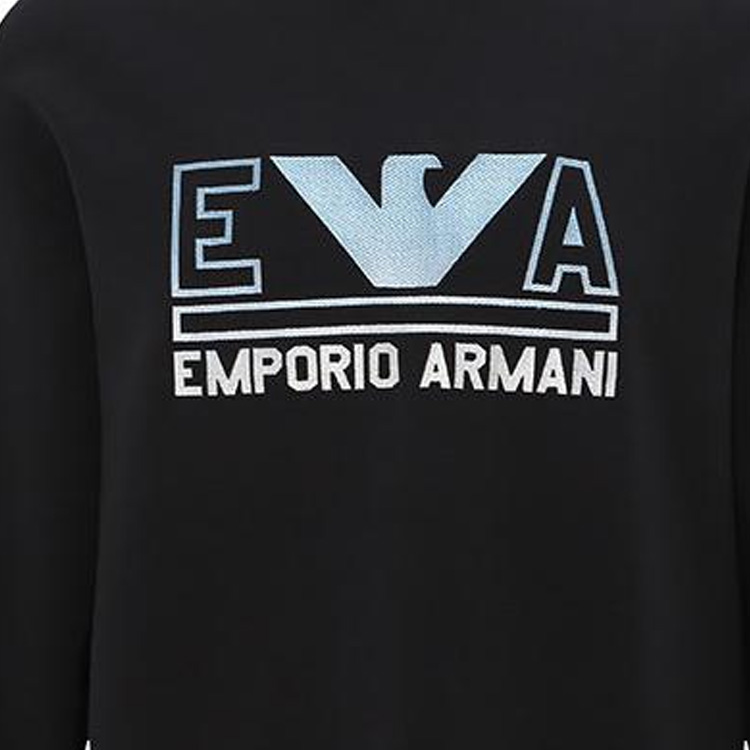 Sizing EMPORIO ARMANI  SS23 Logo Print Pullover Sweatshirt Black 3R1MBT-1JHSZ-09K4
