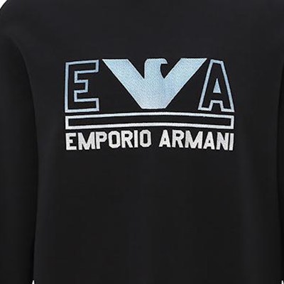 EMPORIO ARMANI SS23 Logo Print Pullover Sweatshirt Black 3R1MBT-1JHSZ-09K4 Sizing EMPORIO ARMANI SS23 Logo Print Pullover Sweatshirt Black 3R1MBT-1JHSZ-09K4