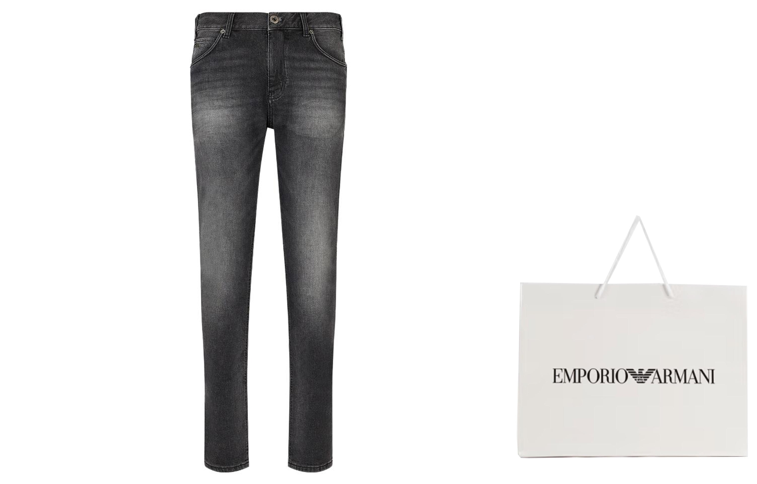 Lookbook EMPORIO ARMANI SS23 Jeans Negros Rectos de Pierna Recta Largos 3R1J16-1D0FZ-0006