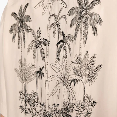 EMPORIO ARMANI SS24 米色棕榈树刺绣短袖衬衫 3D1C6L-1K3WZ-0137 Details for EMPORIO ARMANI SS24 米色棕榈树刺绣短袖衬衫 3D1C6L-1K3WZ-0137