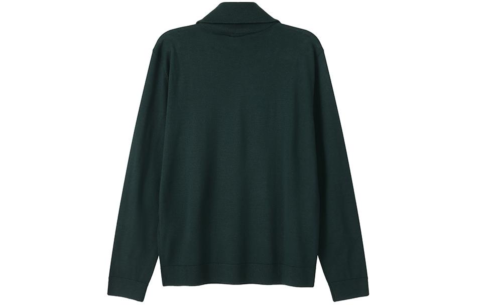 Shop EMPORIO ARMANI SS24 Suéter de Punto Cuello Alto Cremallera Verde Oscuro. 6R1MXF-1MNFZ-F553