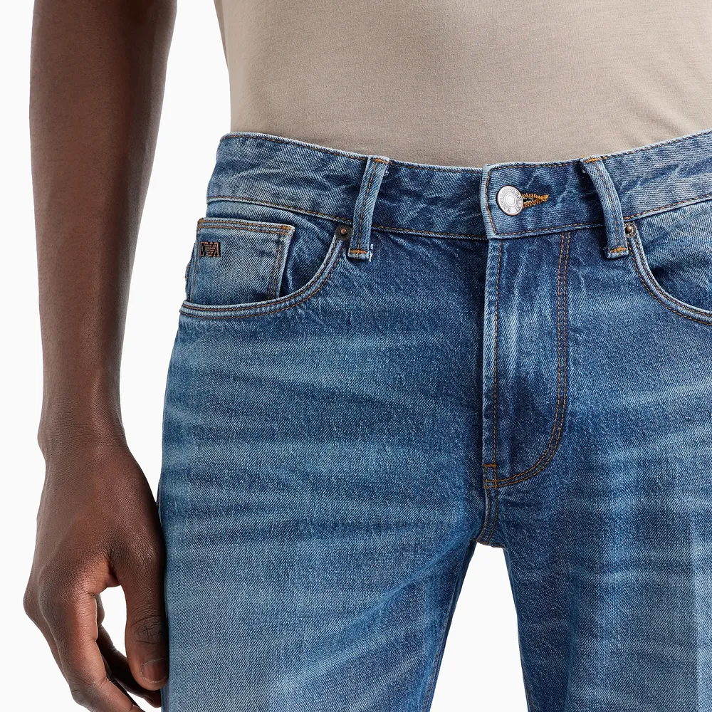 Sizing Emporio Armani SS24 低腰修身深藍水洗拉鍊牛仔褲 6D1J06-1D97Z-0941