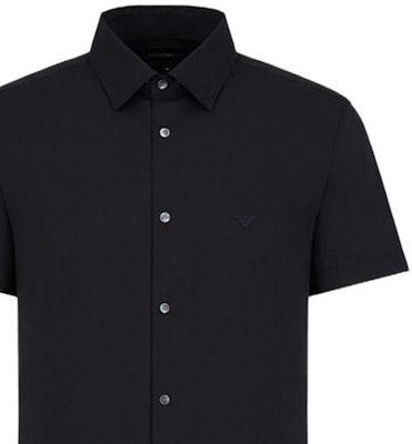 EMPORIO ARMANI SS24 Kemeja Kasual Lengan Pendek Biru Tua. 8N1C91-1NI9Z-0934 Cheap EMPORIO ARMANI SS24 Kemeja Kasual Lengan Pendek Biru Tua. 8N1C91-1NI9Z-0934