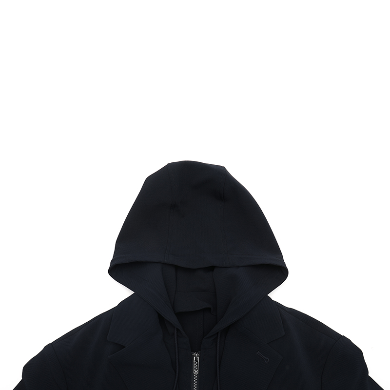 Purchase EMPORIO ARMANI SS24 ネイビー フード付きブレザージャケット レイヤードデザイン 3D1G73-1NPQZ-0920