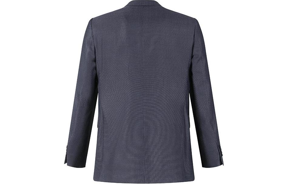 Shop EMPORIO ARMANI SS24 海軍藍單排扣西裝外套 - 翻領設計 H41VMT-E1048-919