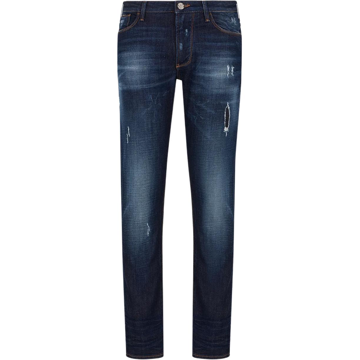 Emporio Armani  SS24 Slim Fit Distressed Low-Waist Jeans Deep Blue. 3D1J06-1D14Z-10942 圖 2