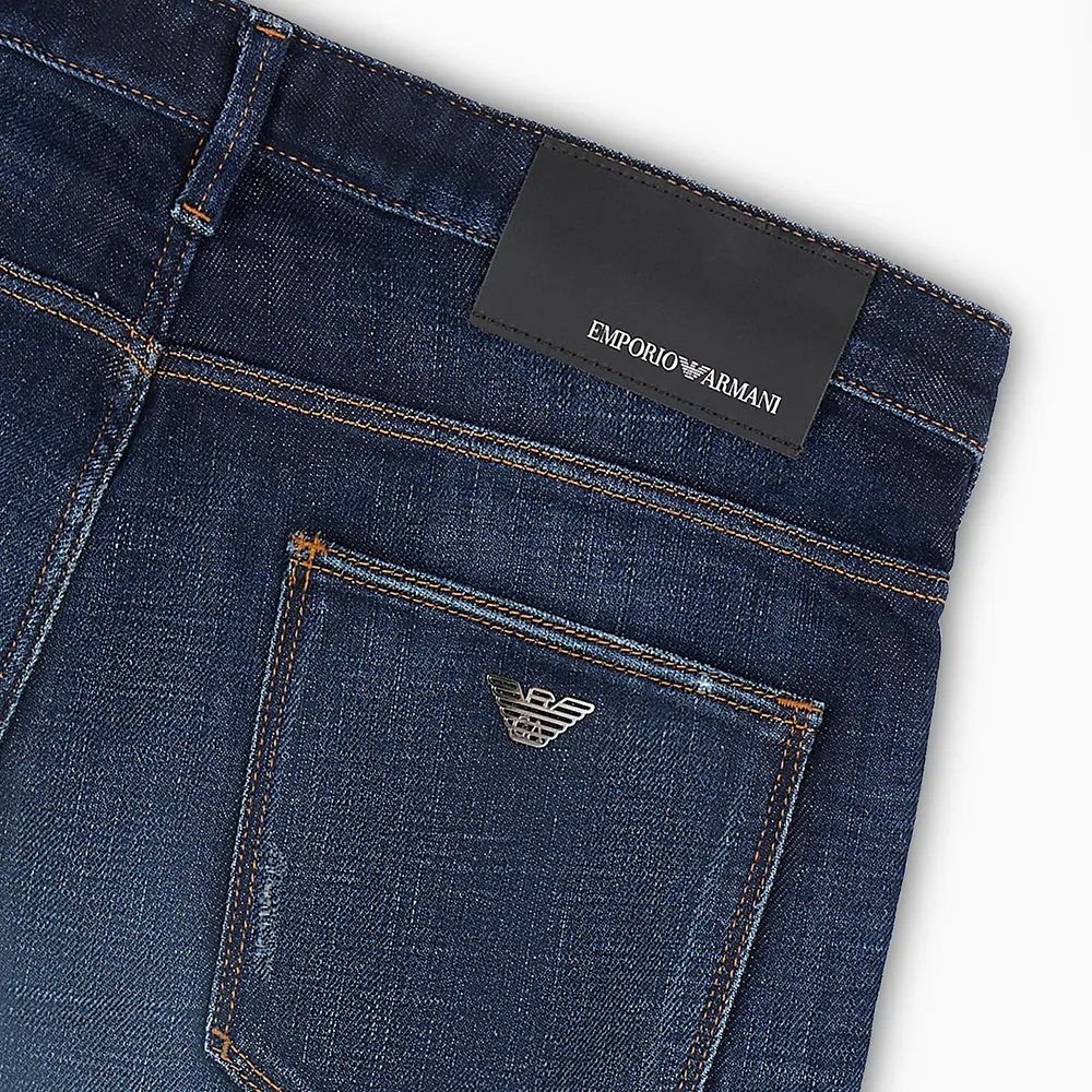 Emporio Armani  SS24 Slim Fit Distressed Low-Waist Jeans Deep Blue. 3D1J06-1D14Z-10942 圖 6