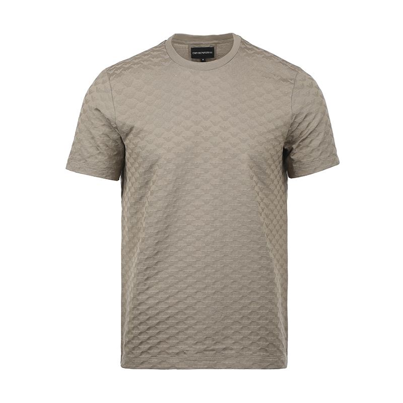 Emporio Armani  SS25 Full Eagle Jacquard T-Shirt Khaki 8N1TL7-1JHWZ-U6167