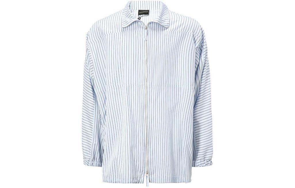 Buy Emporio Armani  Stripe Print Double-Zip Long-Sleeve Shirt - Blue A1CF7L-A144C-022