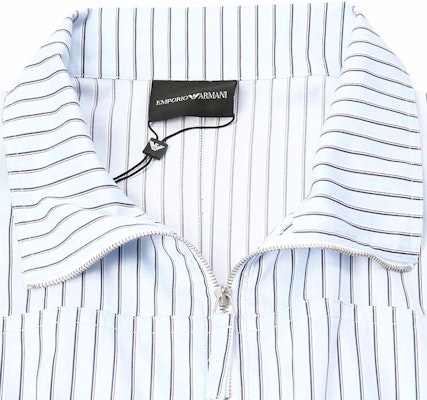 Emporio Armani Kemeja Lengan Panjang Cetak Jalur Zip-Ganda - Biru A1CF7L-A144C-022 Shop Emporio Armani Kemeja Lengan Panjang Cetak Jalur Zip-Ganda - Biru A1CF7L-A144C-022