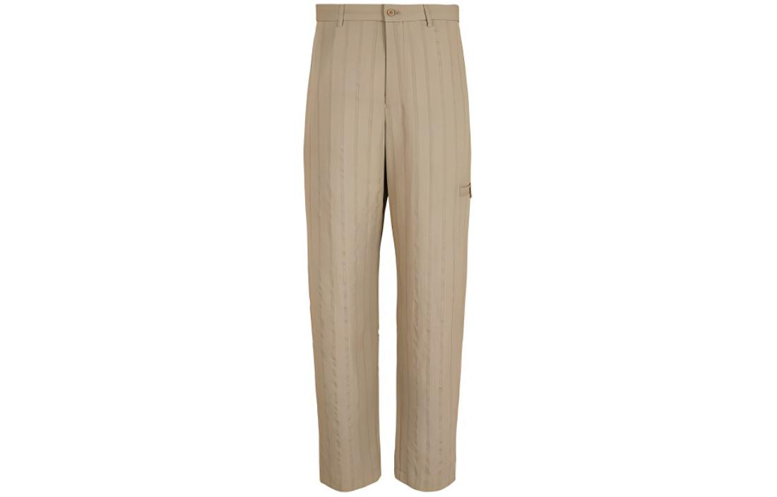 Emporio Armani  Striped Button Pocket Casual Pants Beige. E31P17-F1422-1112