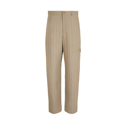 Emporio Armani Striped Button Pocket Casual Pants Beige. E31P17-F1422-1112