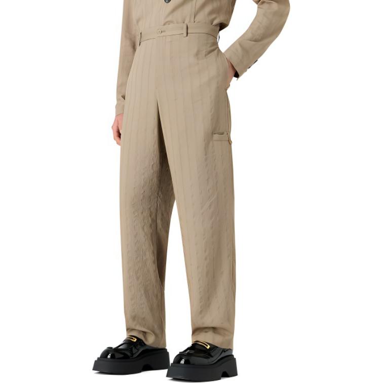 Details for Emporio Armani 條紋鈕扣口袋休閒長褲 米色 E31P17-F1422-1112