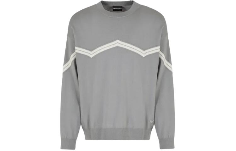 EMPORIO ARMANI  Striped Colorblock Crewneck Sweater - Grey 3D1MX41-MMMZ1-06G1 圖 2