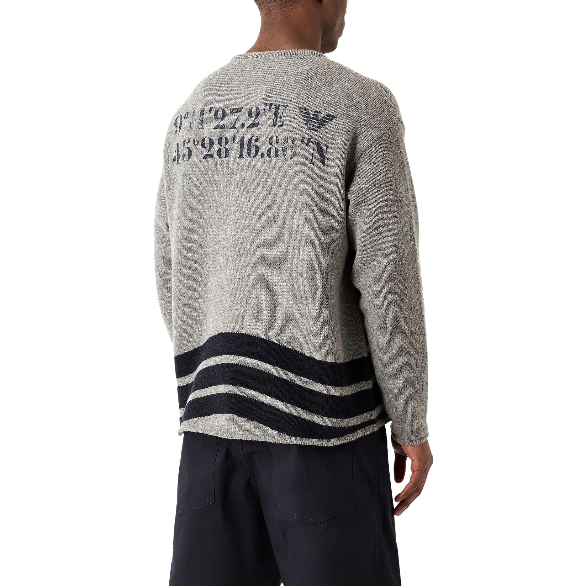 Emporio Armani  Striped Crewneck Long Sleeve Sweater Grey 6R1MZ6-1M6SZ-06A8 圖 3