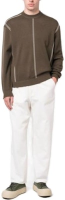 Emporio Armani Striped Crewneck Pullover Sweater Brown Long Sleeve. 6R1MX3-1MOZZ-0440 Lookbook Emporio Armani Striped Crewneck Pullover Sweater Brown Long Sleeve. 6R1MX3-1MOZZ-0440