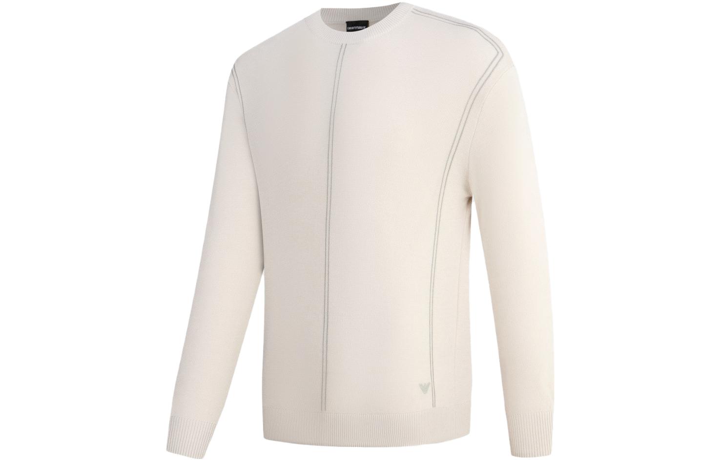 Shop EMPORIO ARMANI  Striped Crewneck Pullover Sweater FW23 6R1MX3-1MOZZ-0606