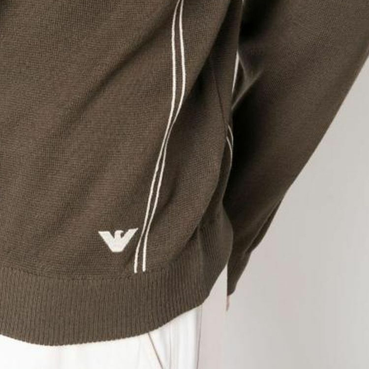 Sizing Emporio Armani  Striped Crewneck Pullover Sweater Brown Long Sleeve. 6R1MX3-1MOZZ-0440