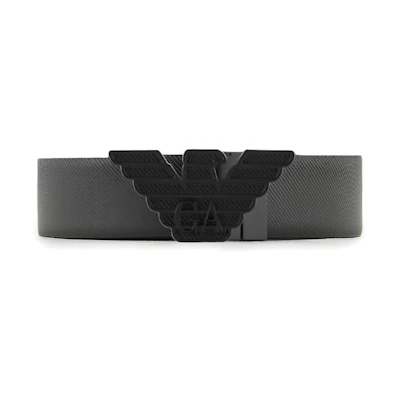 Emporio Armani Striped Embossed Leather Belt with Smooth Buckle. Y4S642YQ48K181386