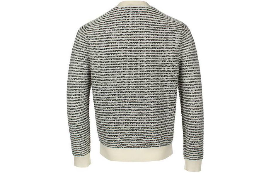 Emporio Armani  Striped Embroidered Crewneck Sweater Black White 3D1MX1-1MMIZ-F177 圖 3