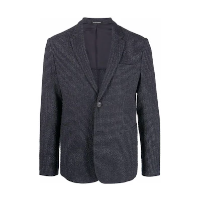 EMPORIO ARMANI Textured Single-Breasted Suit Black SS22 Collection I1G620I1010921