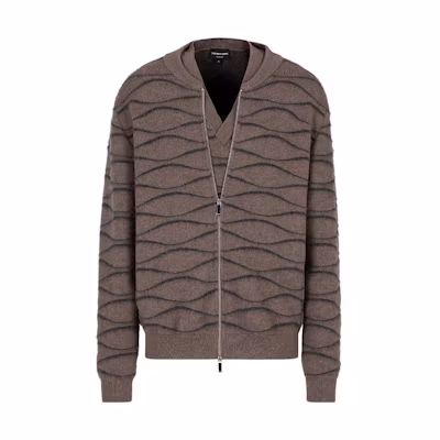 Emporio Armani Two-Tone Geometric Knit Sweater Dove Grey. 6R1BW1-1M22Z-1F432