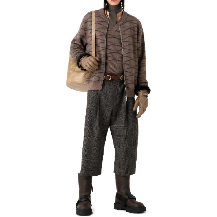 Emporio Armani  Two-Tone Geometric Knit Sweater Dove Grey. 6R1BW1-1M22Z-1F432 圖 3