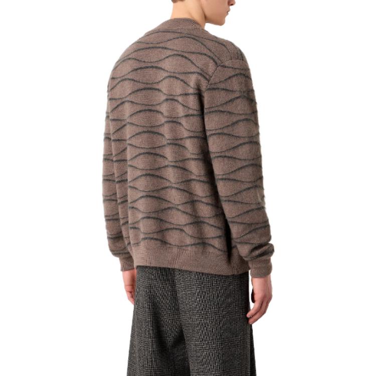 Emporio Armani  Two-Tone Geometric Knit Sweater Dove Grey. 6R1BW1-1M22Z-1F432 圖 6