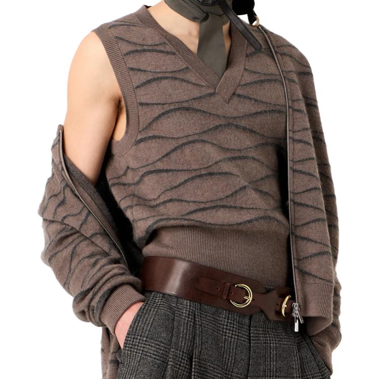 Emporio Armani  Two-Tone Geometric Knit Sweater Dove Grey. 6R1BW1-1M22Z-1F432 圖 7