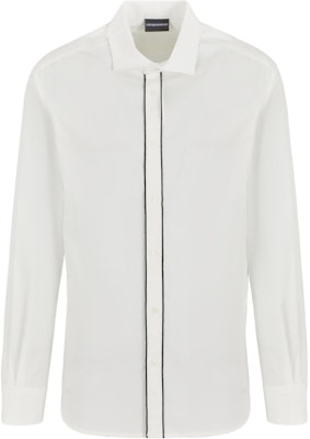 Emporio Armani Warm White Long Sleeve Shirt with Eagle Logo Embroidery 6D1CN4-1NUKZ-0101 Order Emporio Armani Warm White Long Sleeve Shirt with Eagle Logo Embroidery 6D1CN4-1NUKZ-0101