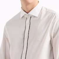 Purchase Emporio Armani 暖白色刺繡老鷹標誌長袖襯衫 6D1CN4-1NUKZ-0101