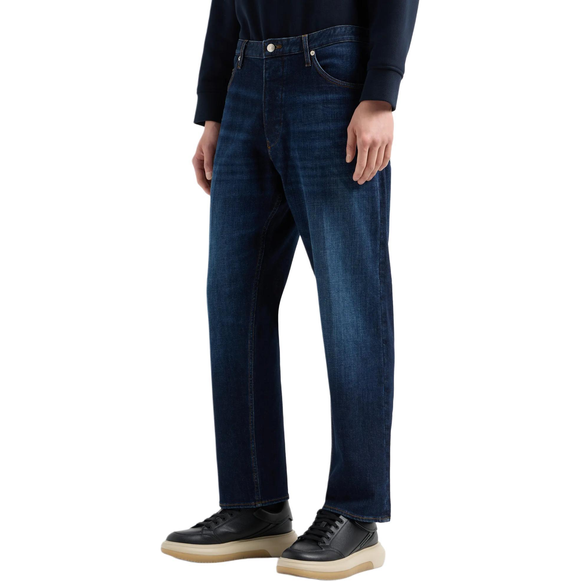 Emporio Armani  Washed Low-Rise Loose Fit Zipper Jeans in Denim Blue 6D1J69-1D83Z-0941 圖 5