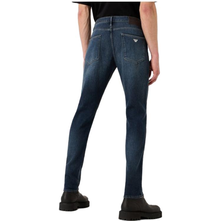 Shop Emporio Armani Seluar Jeans Slim-Fit Zip Biru Denim Tengah SS23. 3R1J06-1DL2Z-0941