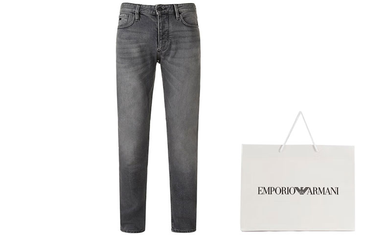 EMPORIO ARMANI  Washed Straight-Leg Casual Jeans Grey 6R1J75-1D05Z-0006 圖 5