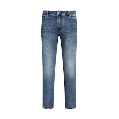 EMPORIO ARMANI Washed Straight Leg Jeans Denim Blue. 6R1J16-1DRHZ-0942