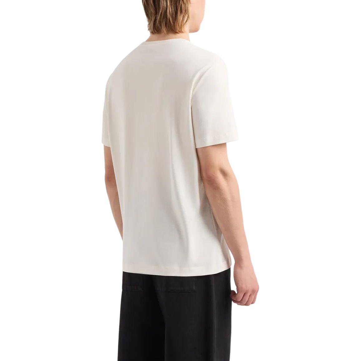 Purchase Emporio Armani  White Crewneck T-Shirt with Floral Letter Print. 3D1T8P1-J7FZ1-0132