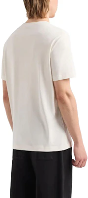 Emporio Armani White Crewneck T-Shirt with Floral Letter Print. 3D1T8P1-J7FZ1-0132 Purchase Emporio Armani White Crewneck T-Shirt with Floral Letter Print. 3D1T8P1-J7FZ1-0132