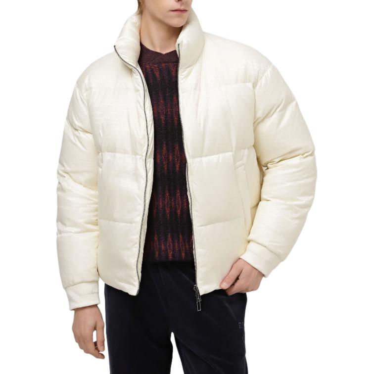 Shop Chaqueta Emporio Armani Blanca Acolchada con Cremallera y Cuello Alto. 6R1B65-1NVSZ-F1F5
