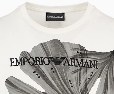 Emporio Armani 白色刺繡圖案短袖T恤 SS24 漢字 3D1T6U-1J7FZ-01M9 Cheap Emporio Armani 白色刺繡圖案短袖T恤 SS24 漢字 3D1T6U-1J7FZ-01M9
