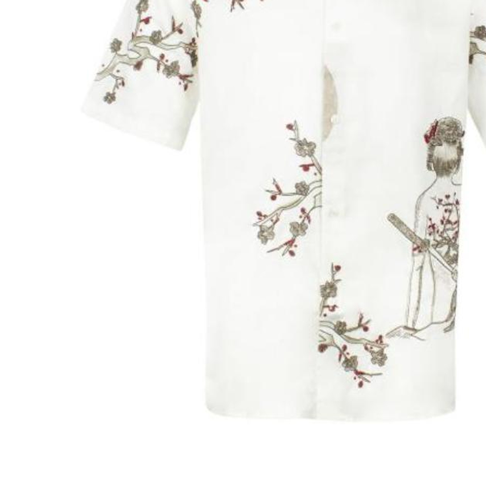 Purchase Emporio Armani 白色花卉圖案印花短袖襯衫 3D1CF5-1NWDZ-0128