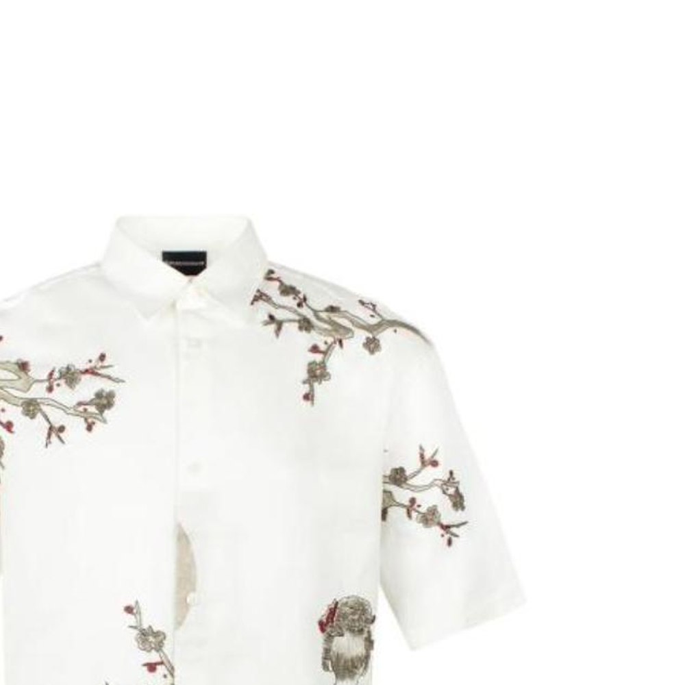 Details for Emporio Armani 白色花卉圖案印花短袖襯衫 3D1CF5-1NWDZ-0128