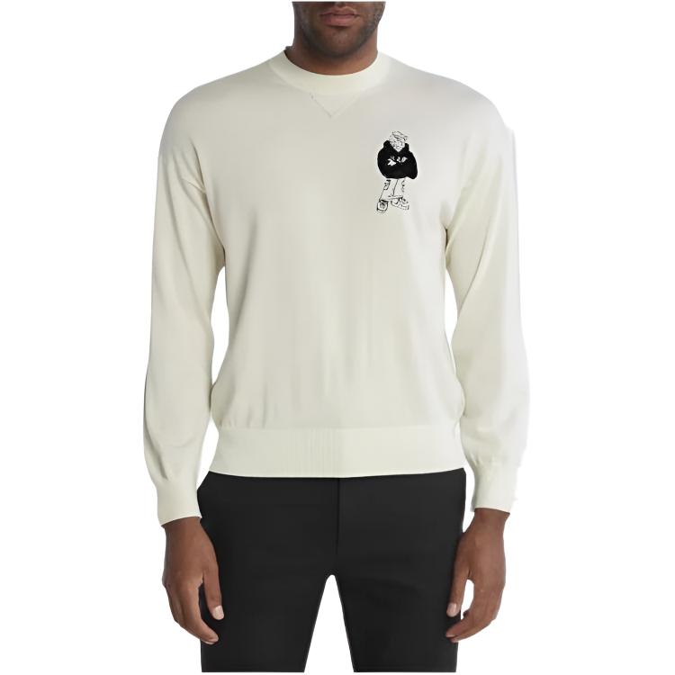 Emporio Armani  White Graphic Print Crewneck Sweatshirt 6R1MXN-1MNIZ-0128