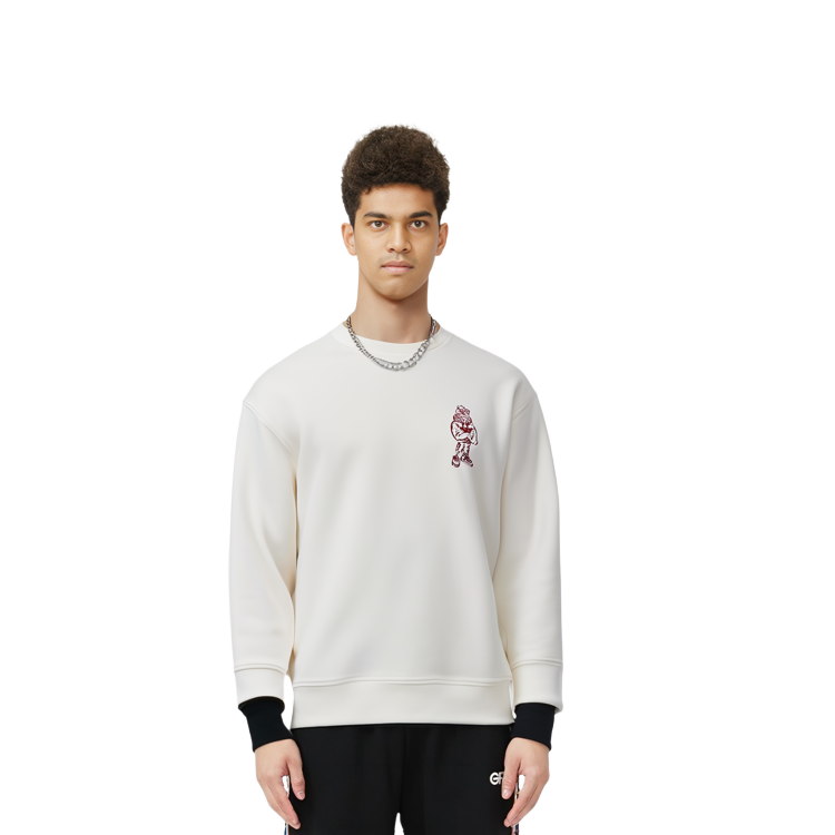 Purchase EMPORIO ARMANI  White Graphic Print Loose Fit Crewneck Sweatshirt. 3R1MDM-1JHSZ-0101