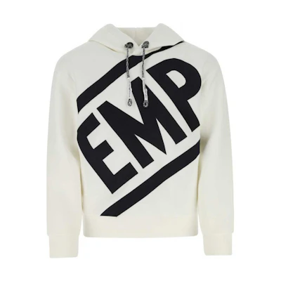 Emporio Armani White Hoodie with Bold Letter Print. 3K1MD2-1JDSZ-0101