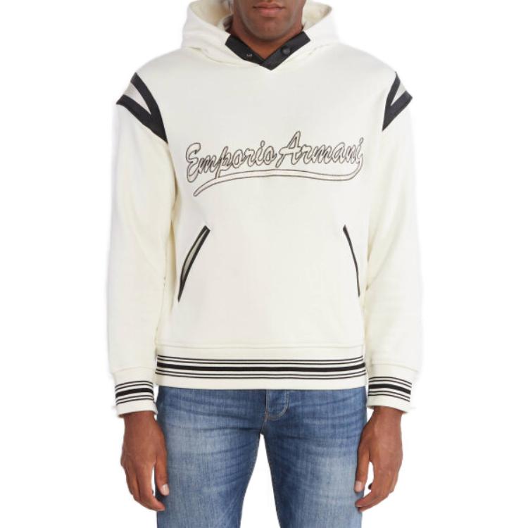 Emporio Armani  White Hoodie with Logo Letter Print. 6R1MG1-1JWPZ-0128 圖 3
