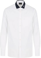 Emporio Armani White Long-Sleeve Shirt with Contrast Logo Embroidery. 6D1CM1-1K6DZ-0101 Emporio Armani White Long-Sleeve Shirt with Contrast Logo Embroidery. 6D1CM1-1K6DZ-0101