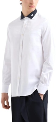 Emporio Armani White Long-Sleeve Shirt with Contrast Logo Embroidery. 6D1CM1-1K6DZ-0101 Lookbook Emporio Armani White Long-Sleeve Shirt with Contrast Logo Embroidery. 6D1CM1-1K6DZ-0101
