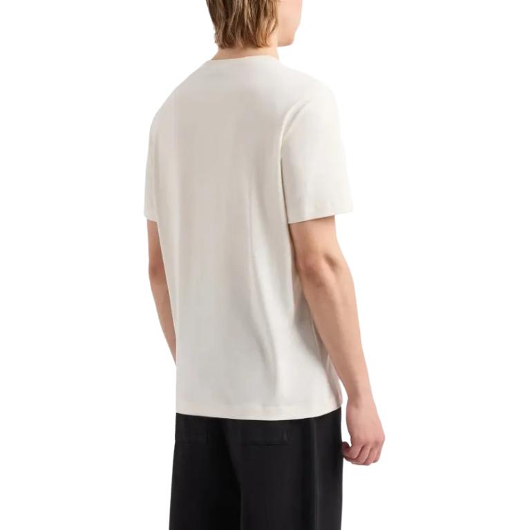 Purchase EMPORIO ARMANI  White Printed Crew Neck Slim Fit Short Sleeve T-Shirt 3D1T8P-1J7FZ-0132